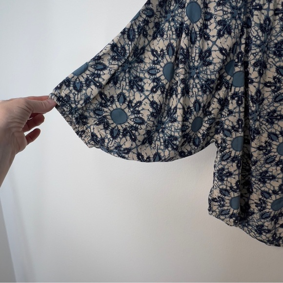 LUCKY BRAND XS Blue Floral Button Up Collar - Picture 4 of 9